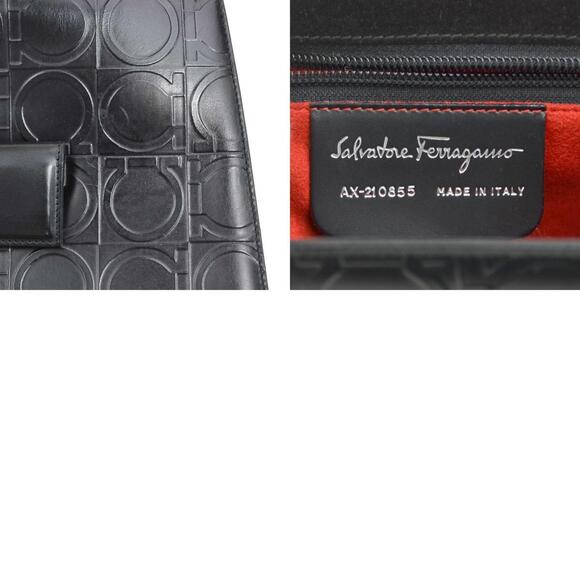 Salvatore Ferragamo Gancini Leather Handbag in Black and Silver for Women, e6... - Picture 5 of 5